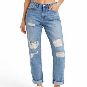 Rag & Bone Kingston Light Blue Distressed Cropped Jeans Size 25